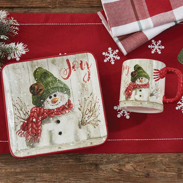 Farmhouse Snowman Salad Plates - Set of 4 Park Designs - The Fox Decor